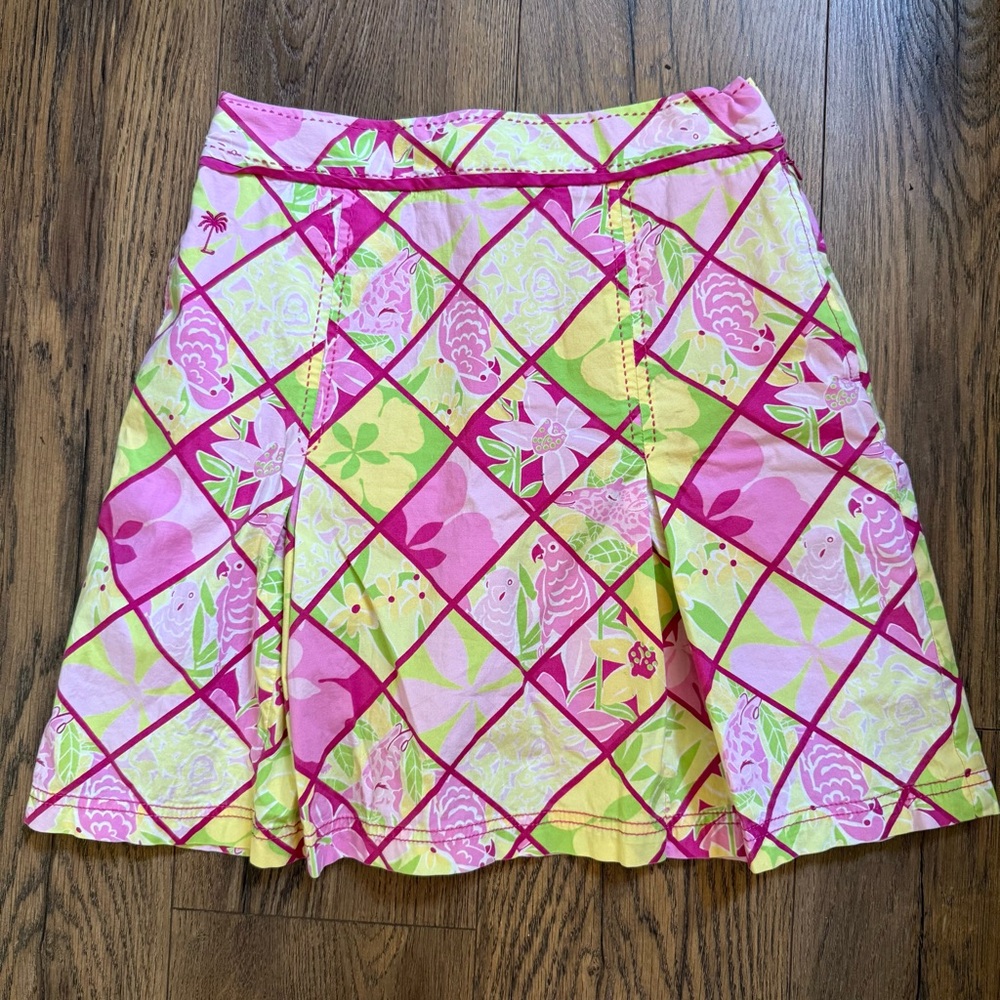 Vintage Lilly Pulitzer tropical pleated skirt